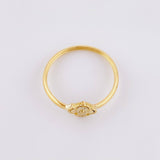 Anillo Trebol Diamantado 1.1gr / T5 3/4 / Oro Amarillo Nac.Esp. 18K ©