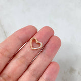Dije Corazon 1.2gr / 1.1cm / Circones Blancos Oro Rosa