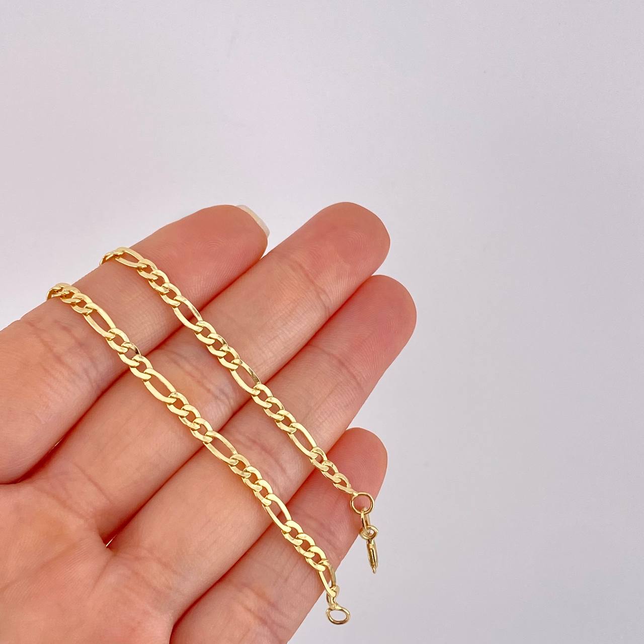 Cadena Figaro 6.3g / 60cm / 3.3mm Oro Amarillo 18K