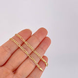 Cadena Figaro 2.7g / 60cm / 2.4mm Oro Amarillo 18K