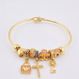 Pulso PD Minnie-Cruz-Llave-Cruz-Corazón 16gr / 18cm / Oro Amarillo 18K