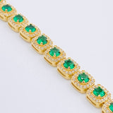 Pulso Tenis Halo Cubico 19gr / 17cm / 7.2mm Oro Amarillo 18K ©