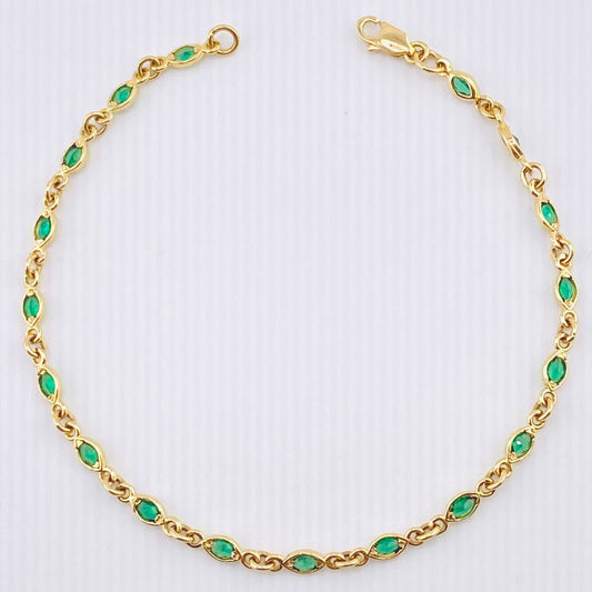 Pulso Burbujas Ovaladas 4.25gr / 18.5cm / 3mm Oro Amarillo Nac.Esp. 18K ©