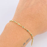 Pulso Burbujas Ovaladas 4.25gr / 18.5cm / 3mm Oro Amarillo Nac.Esp. 18K ©