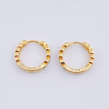 Candongas Carril Ojos Huecos 2.2gr / 1.2cm / Oro Amarillo 18K *