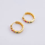 Candongas Carril Ojos Huecos 2.2gr / 1.2cm / Oro Amarillo 18K *