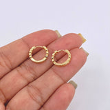 Candongas Carril Ojos Huecos 2.2gr / 1.2cm / Oro Amarillo 18K *