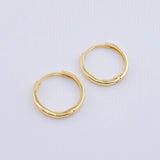 Candongas Carril Liso 1.6gr / 1.4cm / Oro Amarillo 18K *