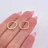 Candongas Carril Liso 1.6gr / 1.4cm / Oro Amarillo 18K *