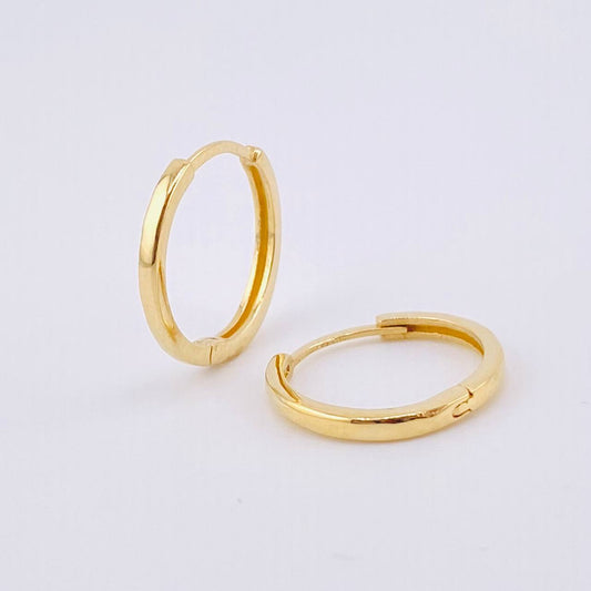Candongas Carril Liso 1.6gr / 1.4cm / Oro Amarillo 18K *