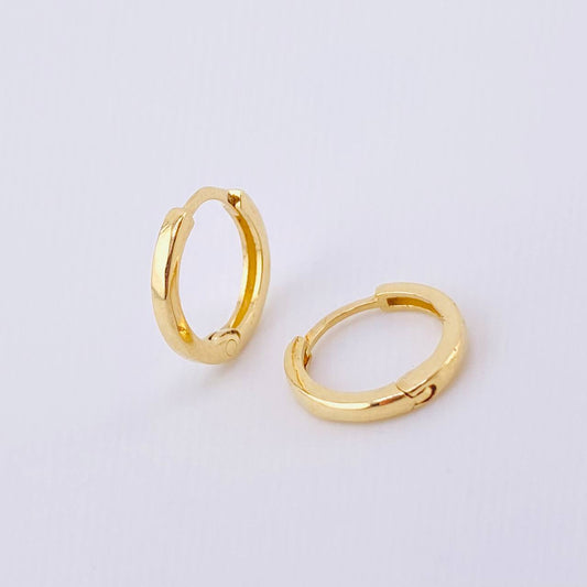 Candongas Carril Liso 0.95gr / 1cm / Oro Amarillo 18K *