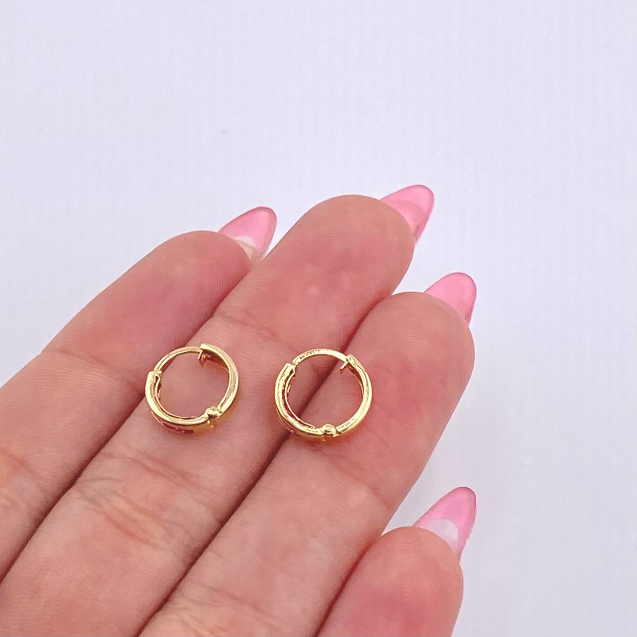 Candongas Carril 0.8gr / 1cm / Oro Amarillo 18K *