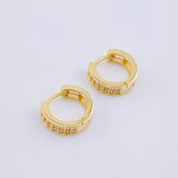 Candongas Doble Carril 2.05gr / 1cm / Oro Amarillo 18K *