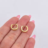 Candongas Doble Carril 2.05gr / 1cm / Oro Amarillo 18K *