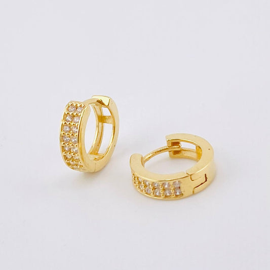Candongas Doble Carril 2.05gr / 1cm / Oro Amarillo 18K *