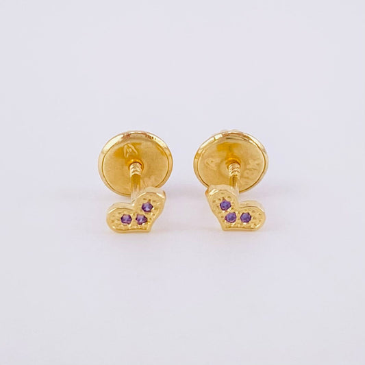Topos Corazón 0.5g / in / 2.7mm Oro Amarillo 18K