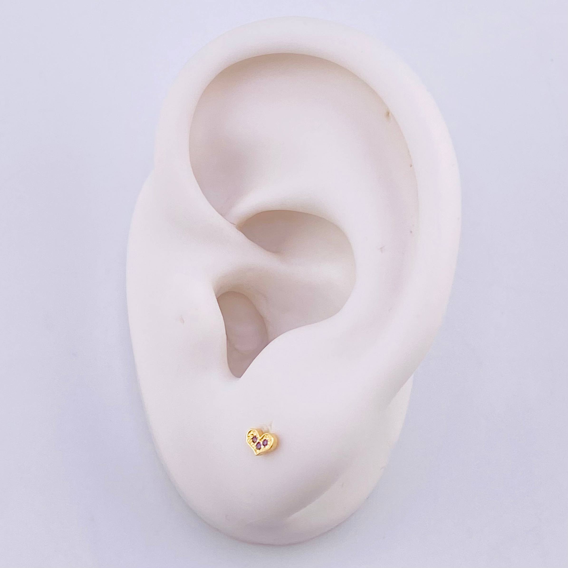 Topos Corazón 0.5g / in / 2.7mm Oro Amarillo 18K