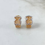 Candongas Malla Oso TS 5.25gr / 1.5cm / Broche Omega Dos Oros Amarillo Blanco 18K (Oferta) ©