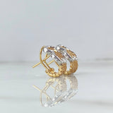 Candongas Malla Oso TS 5.25gr / 1.5cm / Broche Omega Dos Oros Amarillo Blanco 18K (Oferta) ©