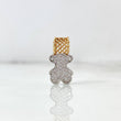Dije Malla Oso TS 1.75gr / 1.8cm / Circones Blancos Dos Oros Amarillo Blanco 18K (Oferta) ©