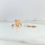 Set Circulo Corona RX 2.6gr Topos + Dije / 1.8cm Circones Blancos Oro Rosa (A.C) ©