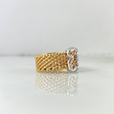 Set Malla Oso TS 12.65gr Anillo / T6 3/4 + Candongas / 1.5cm Dos Oro Rosa Blanco (A.C) ©