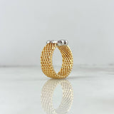 Set Malla Oso TS 12.65gr Anillo / T6 3/4 + Candongas / 1.5cm Dos Oro Rosa Blanco (A.C) ©