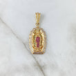 Dije Virgen de Guadalupe 5.15gr / 3.8cm / Silueta Circones Blancos Fucsias Verdes Oro Amarillo ©