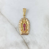 Dije Virgen de Guadalupe 5.15gr / 3.8cm / Silueta Circones Blancos Fucsias Verdes Oro Amarillo ©