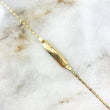 Pulso Bebé Plana 1gr / 14cm / 1.8mm Placa Rectángulo Curvo Oro Amarillo +3