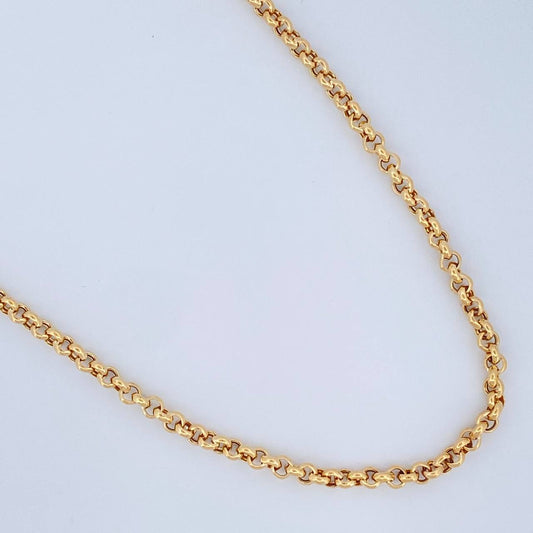 Cadena Roll-on 10.8gr / 60.5cm / 3.8mm Oro Amarillo +3 18K $