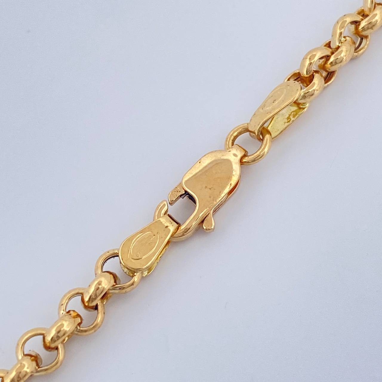 Cadena Roll-on 10.8gr / 60.5cm / 3.8mm Oro Amarillo +3 18K $