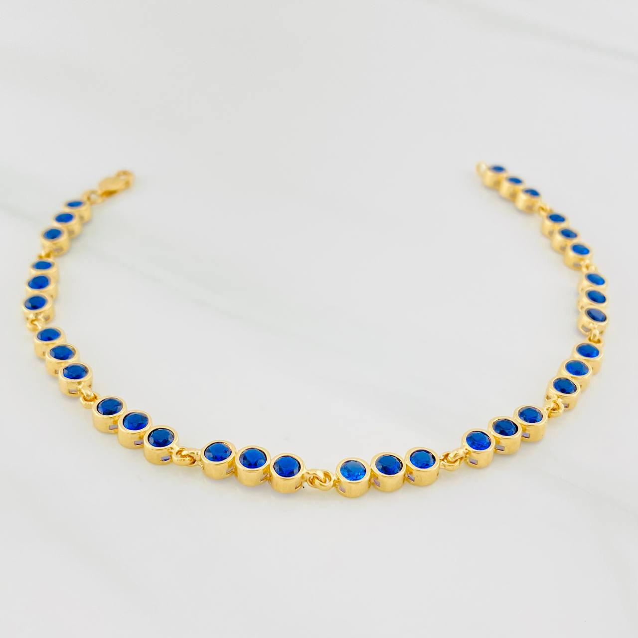 Pulso Tennis Circulos 7.8g / 18.5cm / 4.27mm Oro Amarillo 18K