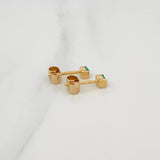 Topos Rectangulo Esmeraldas 10pts 1.25g / 1.4mm Oro Amarillo 18K