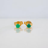 Topos Cuatro Garras Esmeraldas 10pts 0.85g / 3mm Oro Amarillo 18K