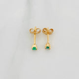 Topos Cuatro Garras Esmeraldas 10pts 0.85g / 3mm Oro Amarillo 18K