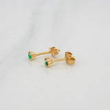 Topos Cuatro Garras Esmeraldas 10pts 0.85g / 3mm Oro Amarillo 18K