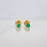 Topos Cuatro Garras Esmeraldas 15pts 0.65g / 1.3mm Oro Amarillo 18K
