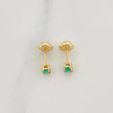 Topos Cuatro Garras Esmeraldas 15pts 0.65g / 1.3mm Oro Amarillo 18K