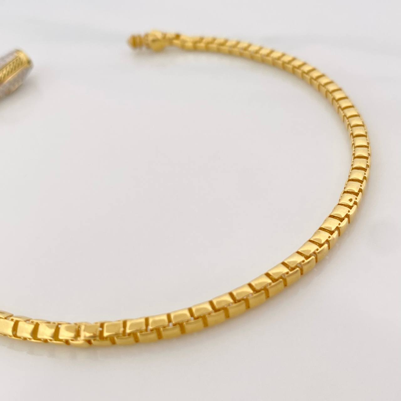 Pulso Veneciano Infinito 6.25g / 21.05cm / 2.87mm Dos Oros Amarillo Blanco 18K