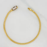Pulso Veneciano Infinito 6.25g / 21.05cm / 2.87mm Dos Oros Amarillo Blanco 18K