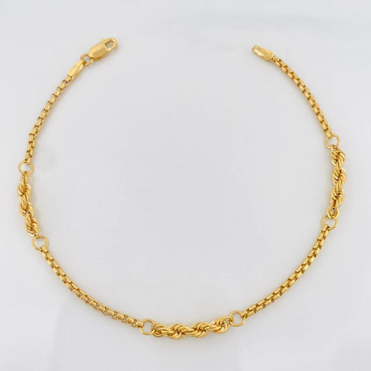 Pulso Duo Lazo Veneciano 2.45g / 19.05cm / 3.1mm Oro Amarillo 18K