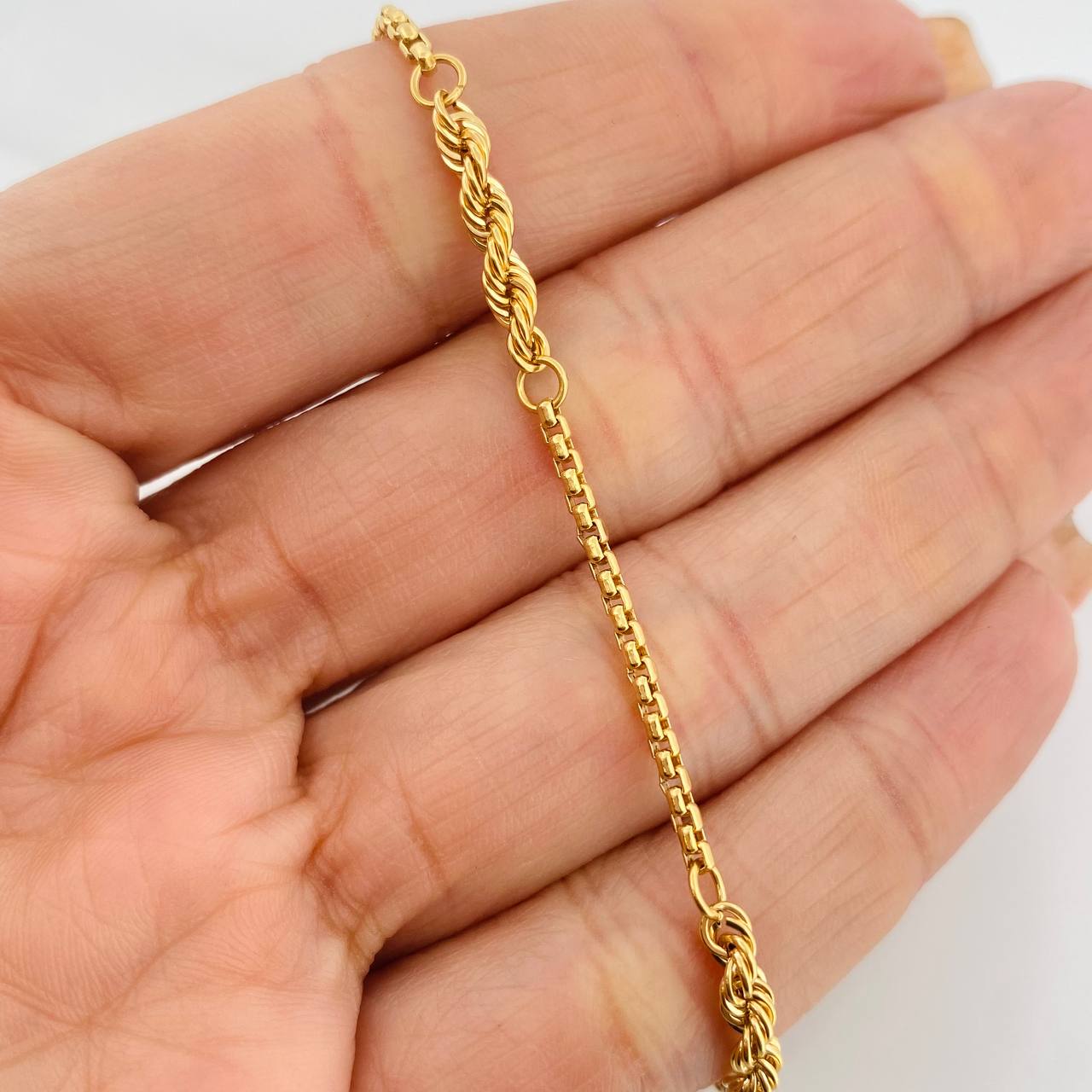 Pulso Duo Lazo Veneciano 2.45g / 19.05cm / 3.1mm Oro Amarillo 18K