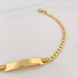 Pulso Cubano Placa Rectangular 3.7g / 18cm / 3.12mm Oro Amarillo 18K