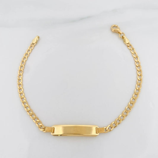 Pulso Cubano Placa Rectangular 3.7g / 18cm / 3.12mm Oro Amarillo 18K