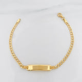 Pulso Cubano Placa Rectangular 3.7g / 18cm / 3.12mm Oro Amarillo 18K