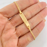 Pulso Chino Placa Rectangular 3.4g / 17cm / 2.16mm Oro Amarillo 18K