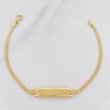 Pulso Chino Placa Rectangular 3.4g / 17cm / 2.16mm Oro Amarillo 18K