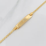 Pulso Chino Placa Rectangular 3.4g / 17cm / 2.16mm Oro Amarillo 18K