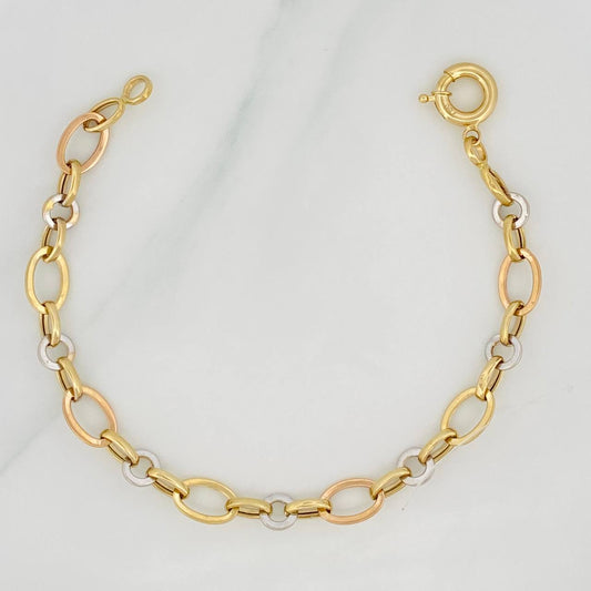 Pulso Aros 4.05g / 19cm / 6.87mm Tres Oros 18K